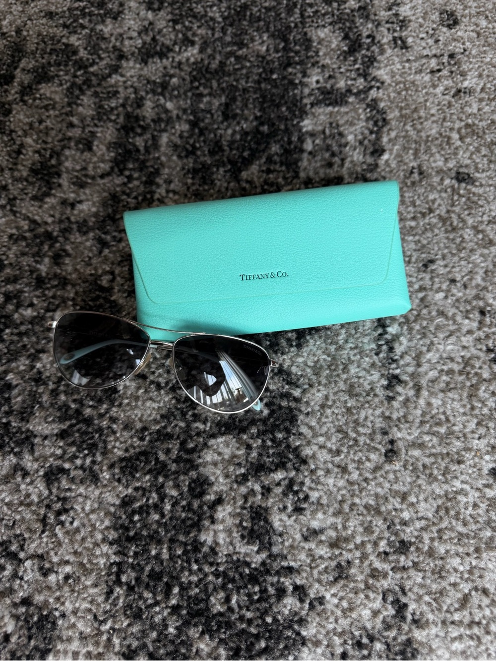 Tiffany & Co. Turquoise Sunglasses with Silver Frames